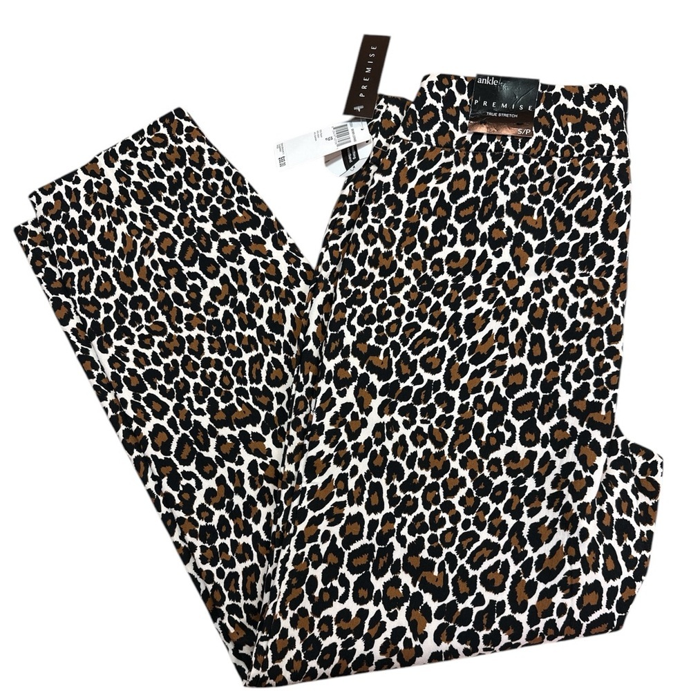 Premise Brown Leopard True Stretch Tummy Control Ankle Pull-on Pant S NWT